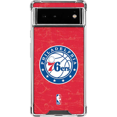 NBA Philadelphia 76ers Distressed Google Pixel 6 Clear Case